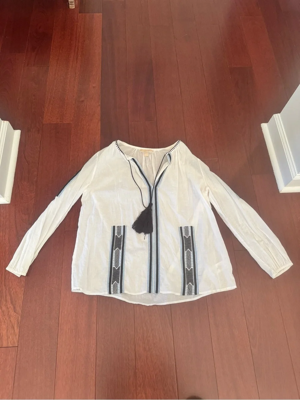 Michael Kors Light Cream Blouse with Subtle Sheer Texture
